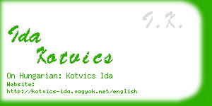 ida kotvics business card